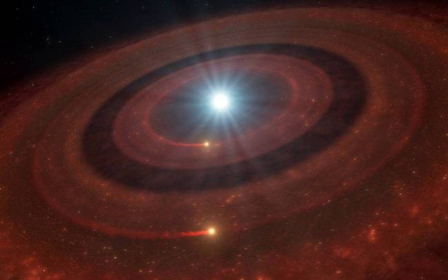 disco de escombros alrededor de la enana blanca J1328−1450