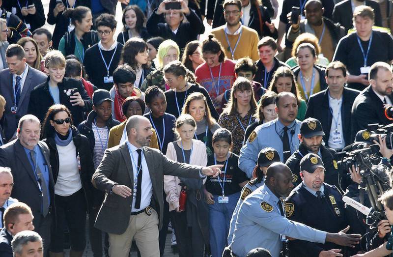 Greta Thunberg a su llegada esta mañana a la COP25. / Francis Tsang