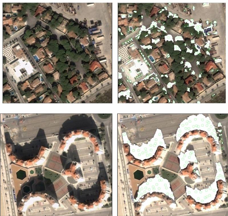 sombras en las imágenes de satélite