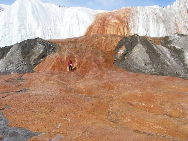 Descubren un ecosistema microbiano bajo un glaciar oxidado