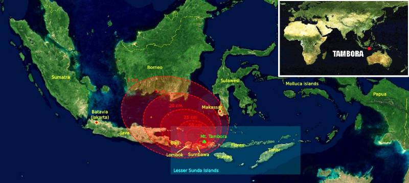 Estudian por primera vez los efectos de la erupción del volcán Tambora en la Península Ibérica