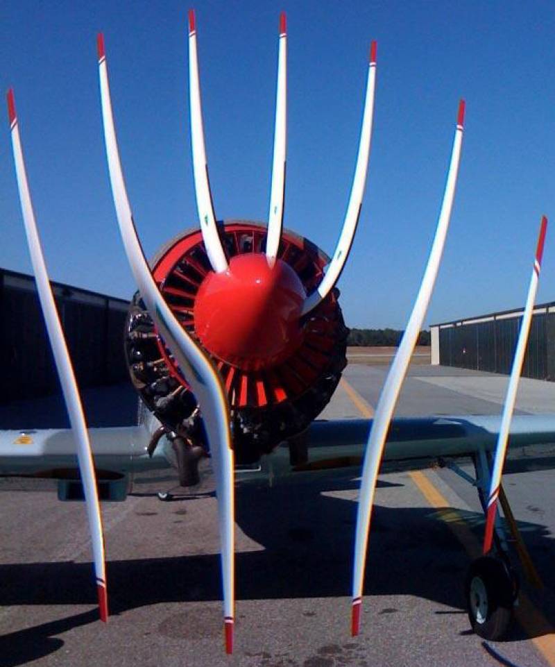 El giro de la hélice se muestra con figuras extrañas por el efecto rolling shutter. Imagen: RIKEN. 