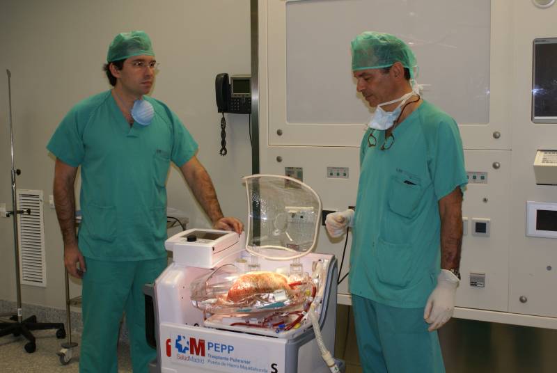 Esta técnica permitirá aumentar la calidad de los pulmones que se trasplanten ya que los órganos pueden evaluarse antes de ser implantados. Imagen:Hospital Puerta de Hierro 