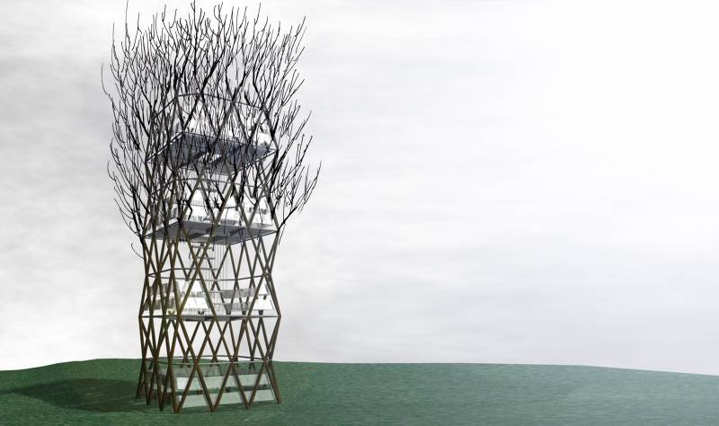 La torre, cuando termine el proceso de construcción.