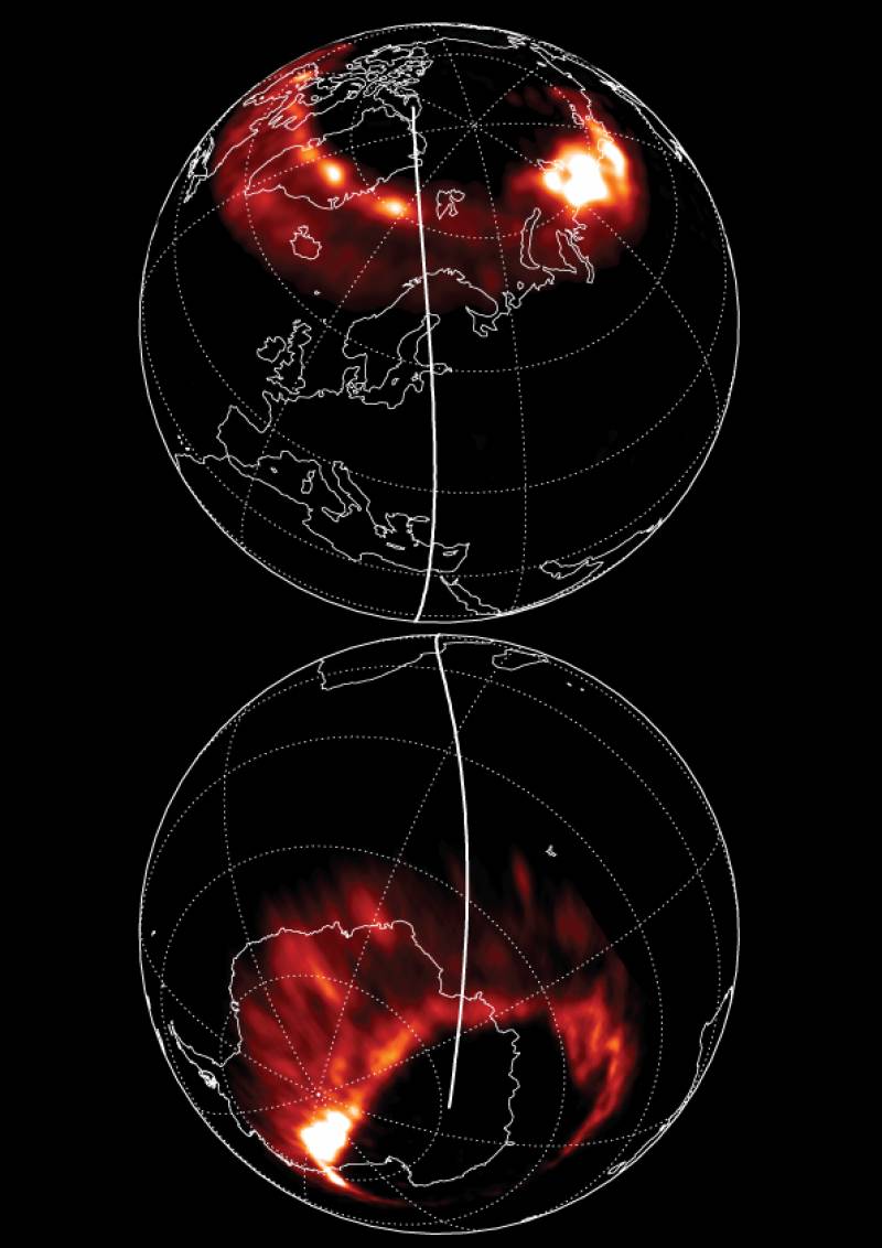 Las auroras de los hemisferios Norte y Sur no son idénticas