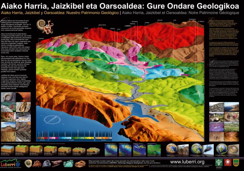 Mapa tridimensional de las zonas de  PEÑAS DE AIA, JAIZKIBEL Y ZONA DE OARSOALDEA