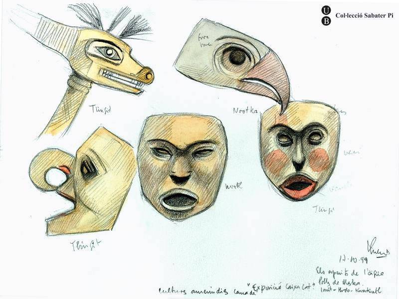 Objetos de tribus guineanas. / Jordi Sabater Pi / UB