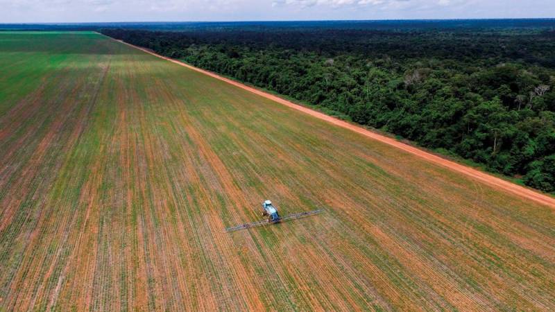 Fumigación durante el cultivo de soja en Brasil