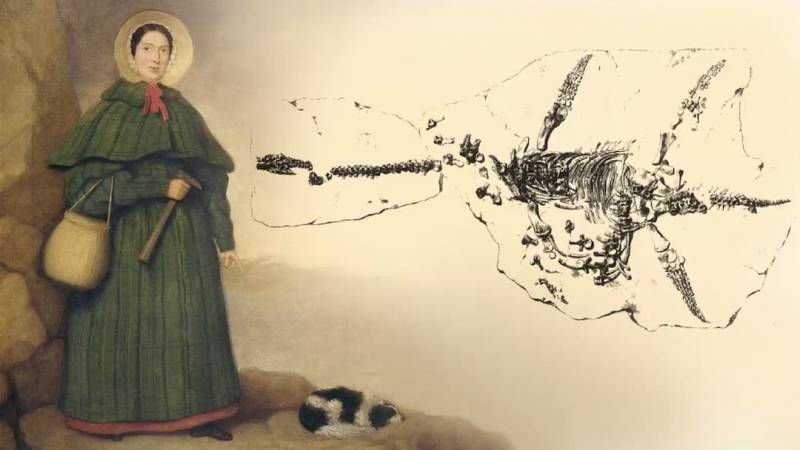 Retrato de Mary Anning junto a su perro