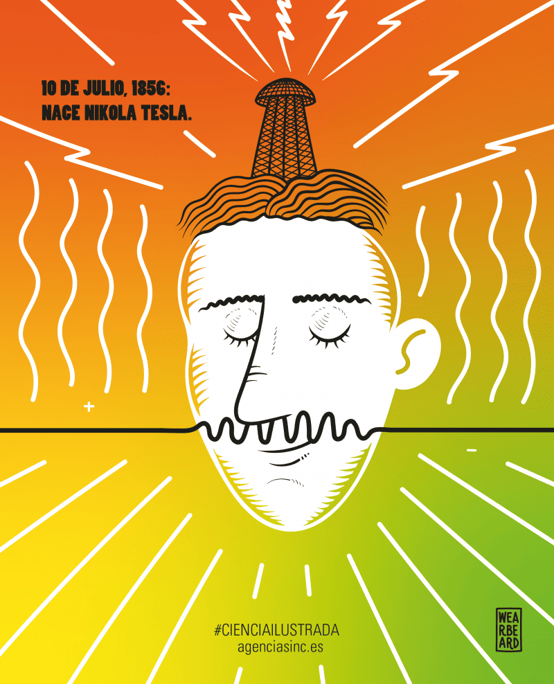 Ilustración Nikola Tesla