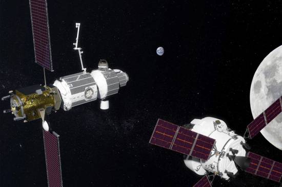Representación artística de la futura pasarela lunar Gateway de la NASA / NASA