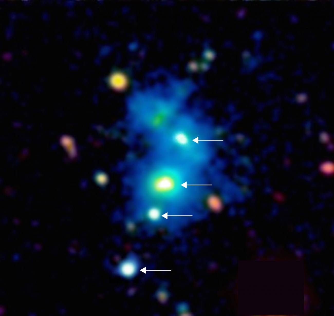 Un cuarteto de cuásares pone a prueba a los astrónomos