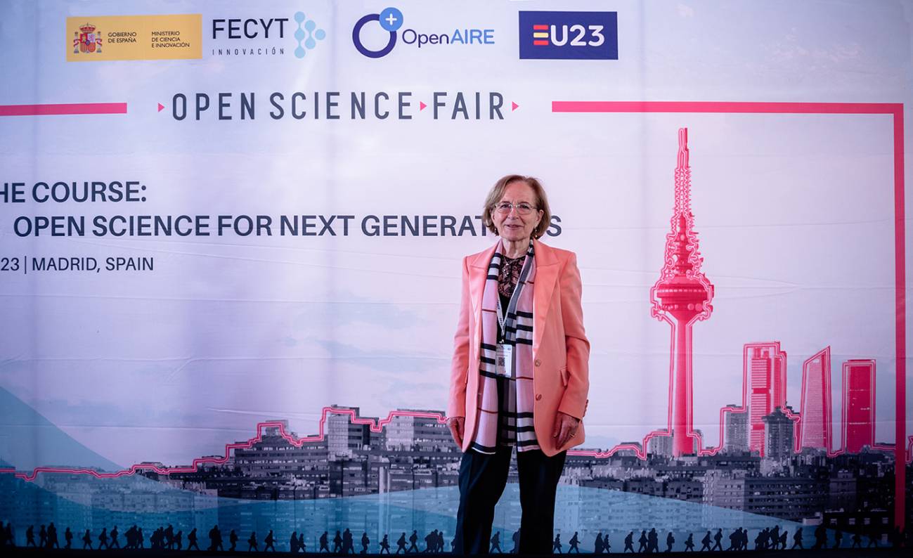 Ana María Cetto durante el evento sobre ciencia abierta celebrado en Madrid