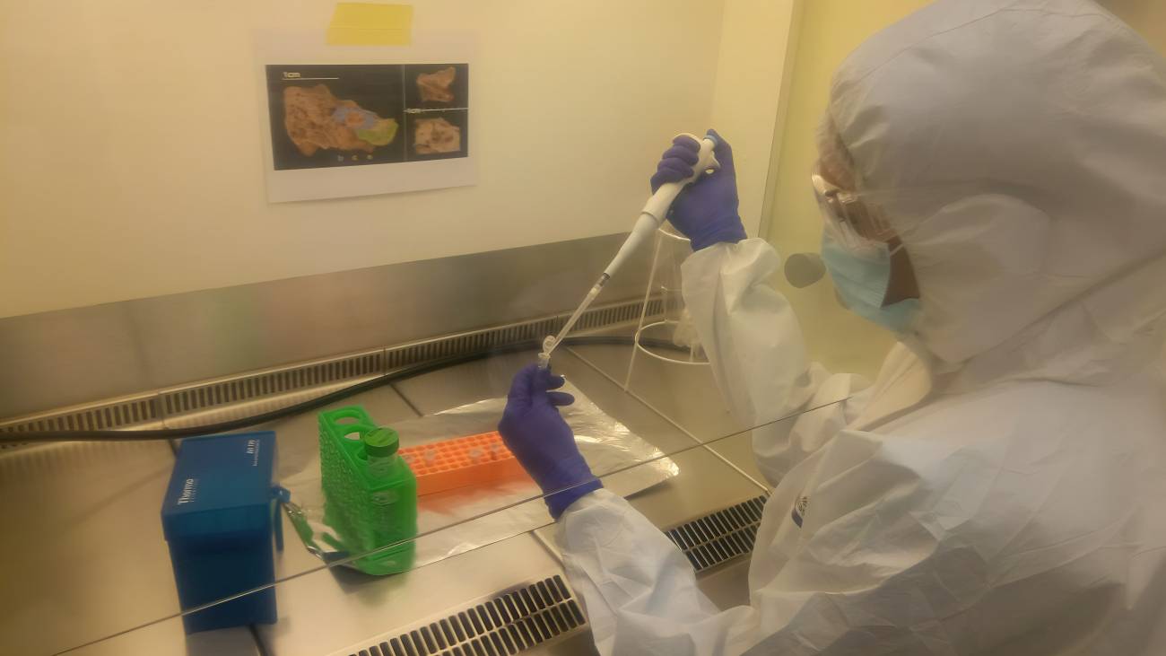 Una persona en un laboratorio