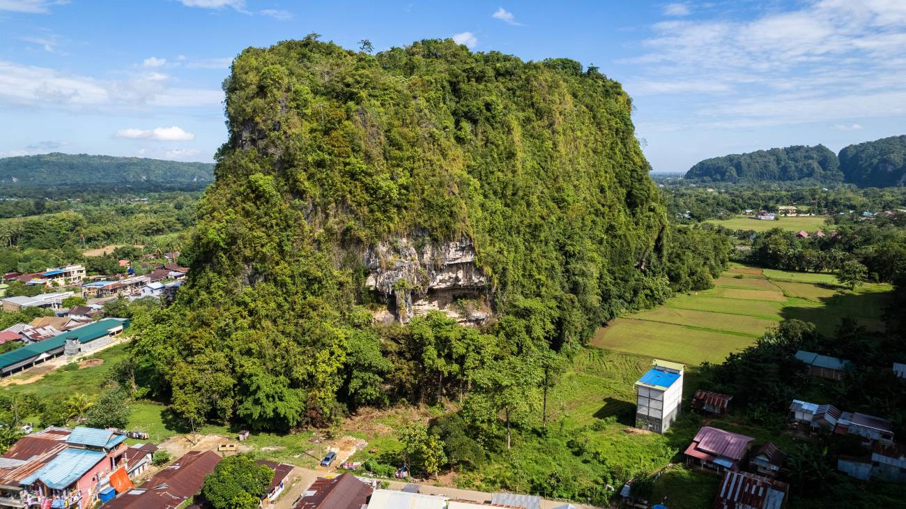 Foto aérea de la colina Karampuang. / Google Arts & Culture