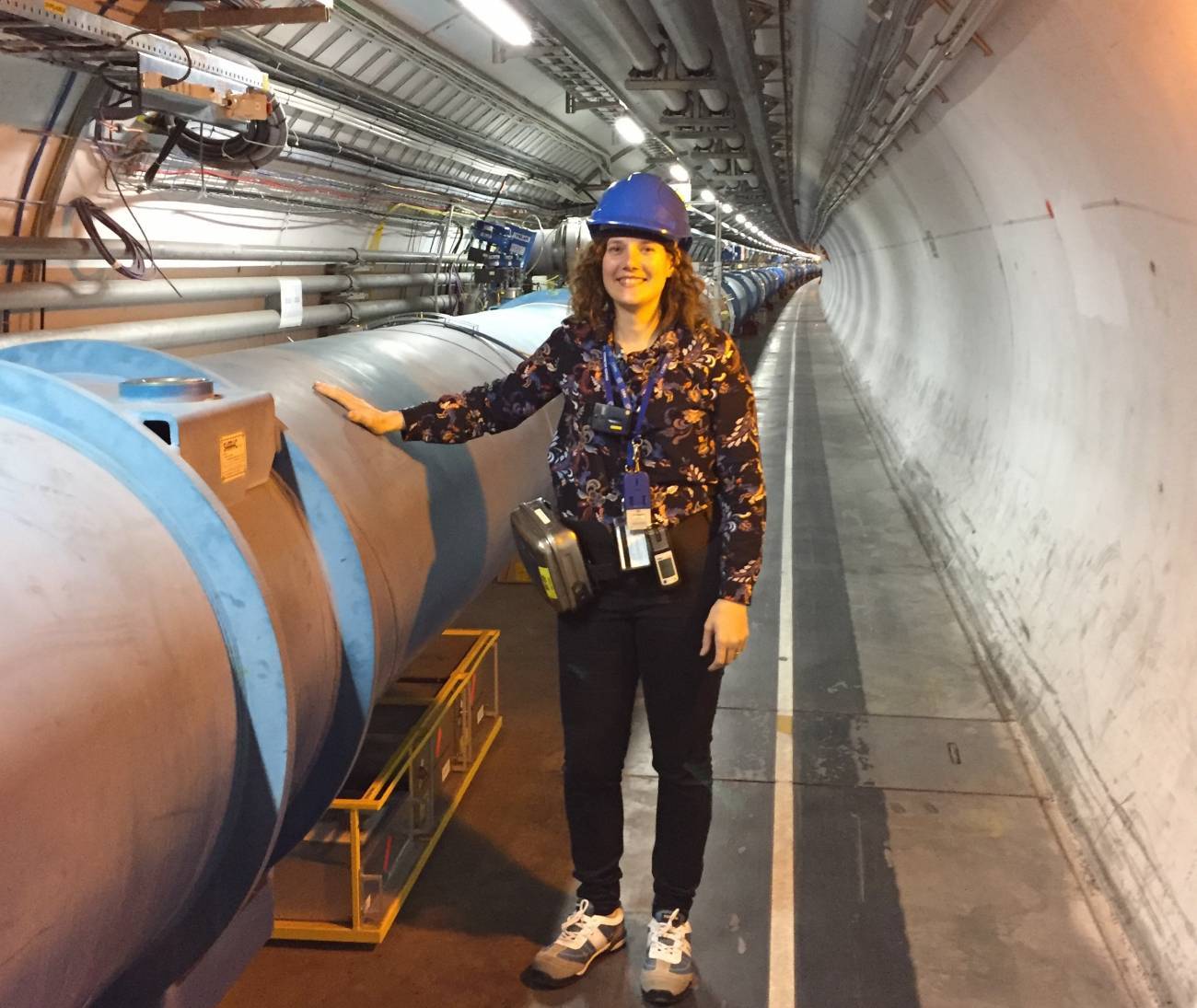 Belén Salvachúa en el tunel del LHC. / B.S. /CERN