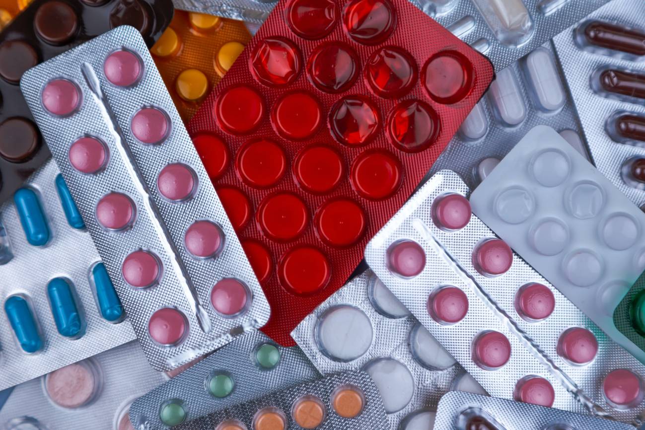 blíster con varios tipos de pastillas