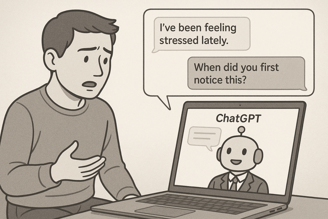 Un usuario cuenta cómo se siente a ChatGPT./  Imagen generada por la propia IA de Open AI