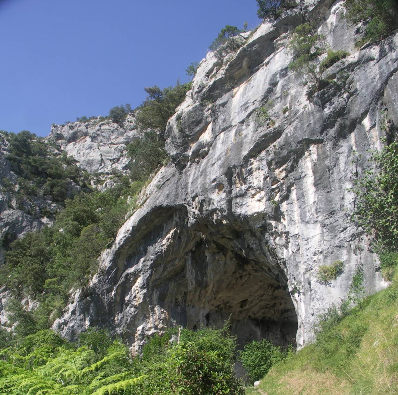 Entrada a la cueva de El Mirón, en Cantabria, donde se encontraron restos de la 'Dama Roja'. / L.G. Straus