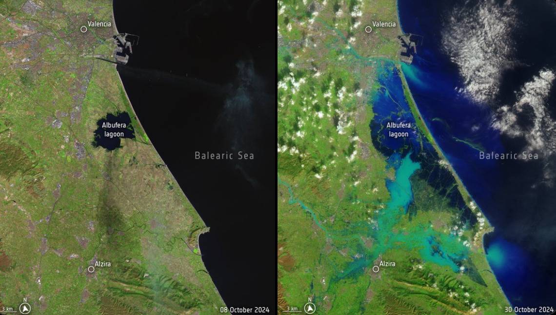 Imágenes del satélite Landsat-8 ilustran la magnitud de la catástrofe / ESA