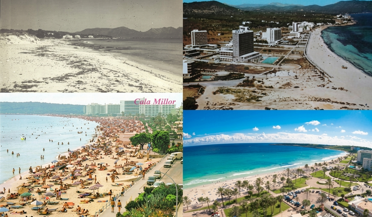 Cala Millor años 50, 70, 80 y actualidad. / UIB
