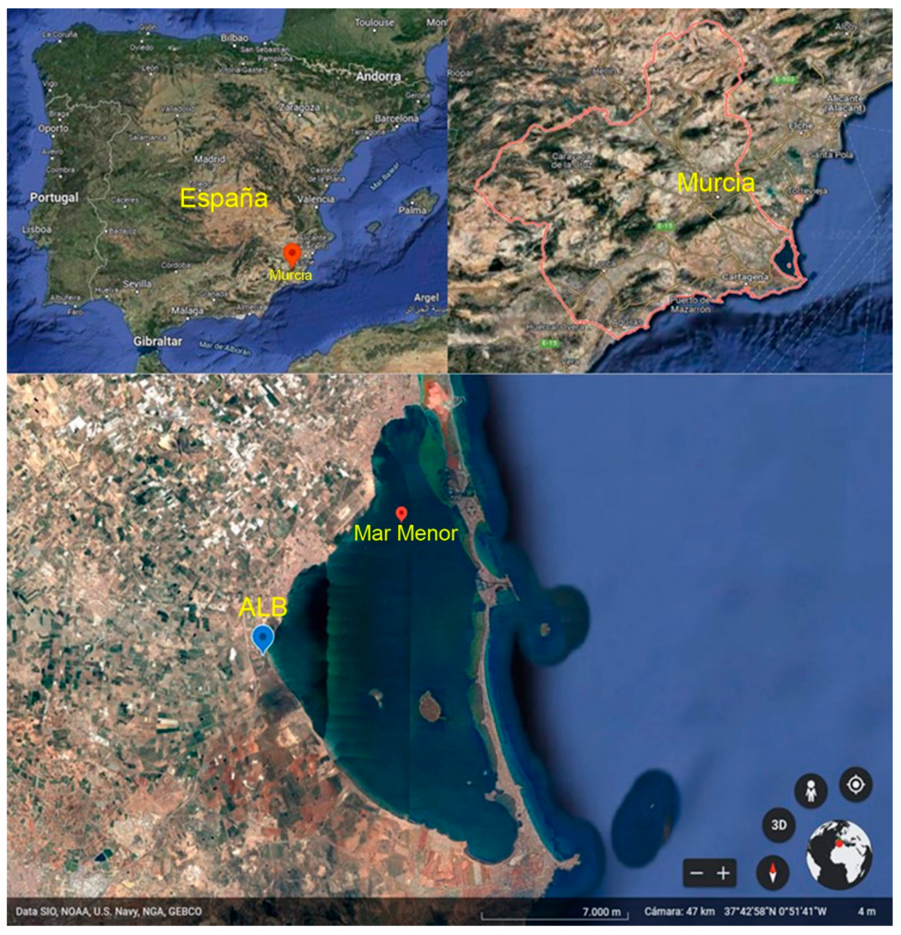 Situación de la zona de estudio (Google Earth)