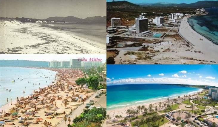 Cala Millor años 50, 70, 80 y actualidad. / UIB