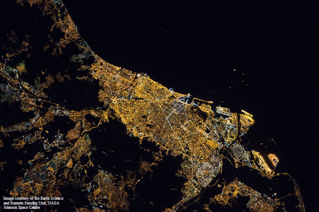 Imagen nocturna de Barcelona