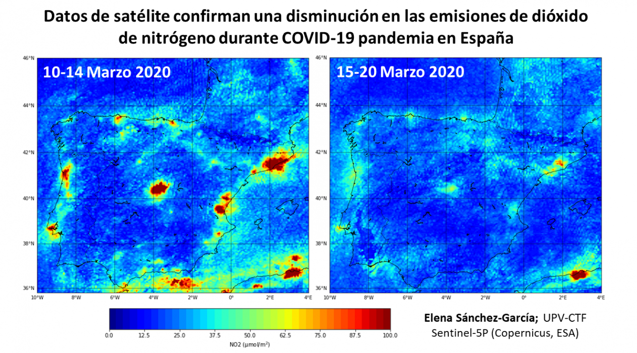 Mapa de concentraciones de NO2