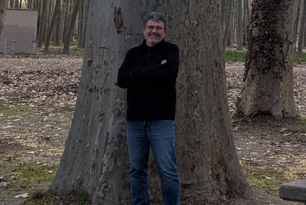 El árbol más alto de Cataluña detectado con el nuevo método es un plátano de sombra del parque de la Devesa de Girona. El investigador Xavier Pons comprobó el pasado mes de marzo que el árbol aún seguía en pie. / UAB