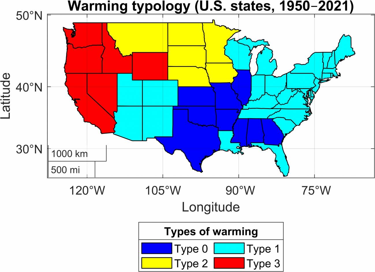 Tipología de cambio climático por estados. / Lola Gadea y Jesús Gonzalo