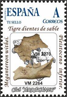 Correos dedica un sello al tigre de dientes de sable
