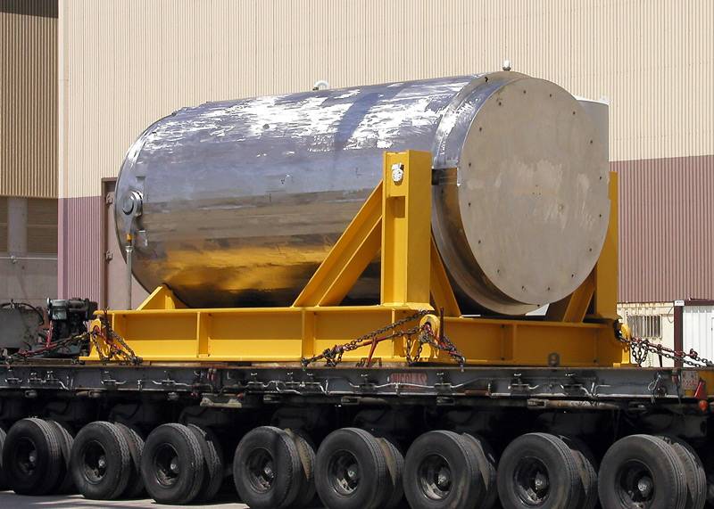Contenedor metálico para el transporte de combustible gastado. Imagen: Enresa