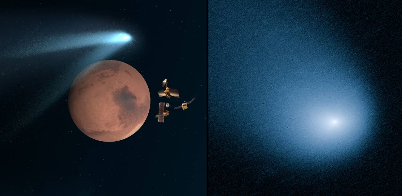 El cometa Siding Spring roza Marte