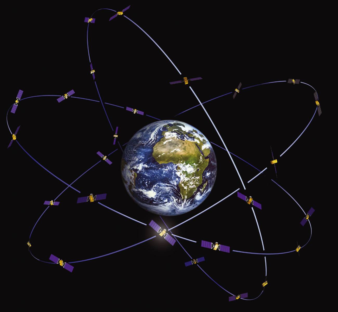 Constelación Galileo. Imagen: ESA.