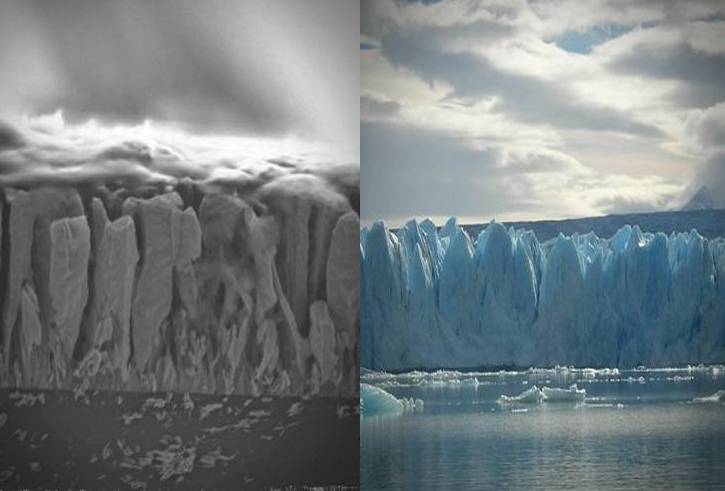 'Glaciares' en un universo nanoestructurado 