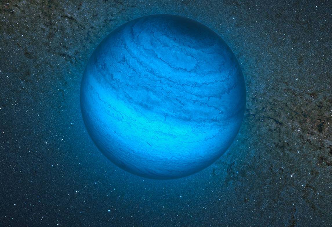 Impresión artística del posible planeta errante. Imagen: ESO/ L.Calçada/ P.Delorme/ N.Risinger. 