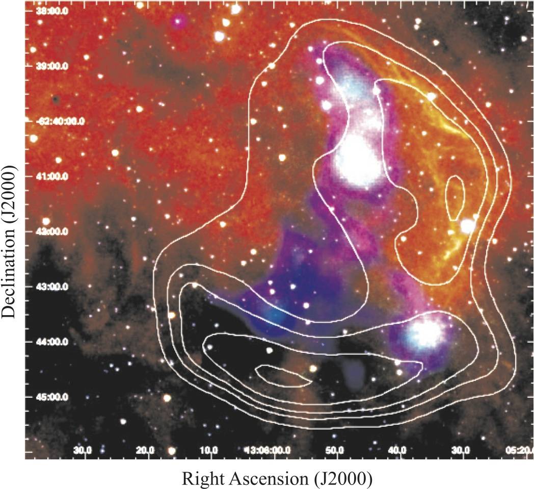 Imagen del remanente de supernova conocido como "Kes 17"