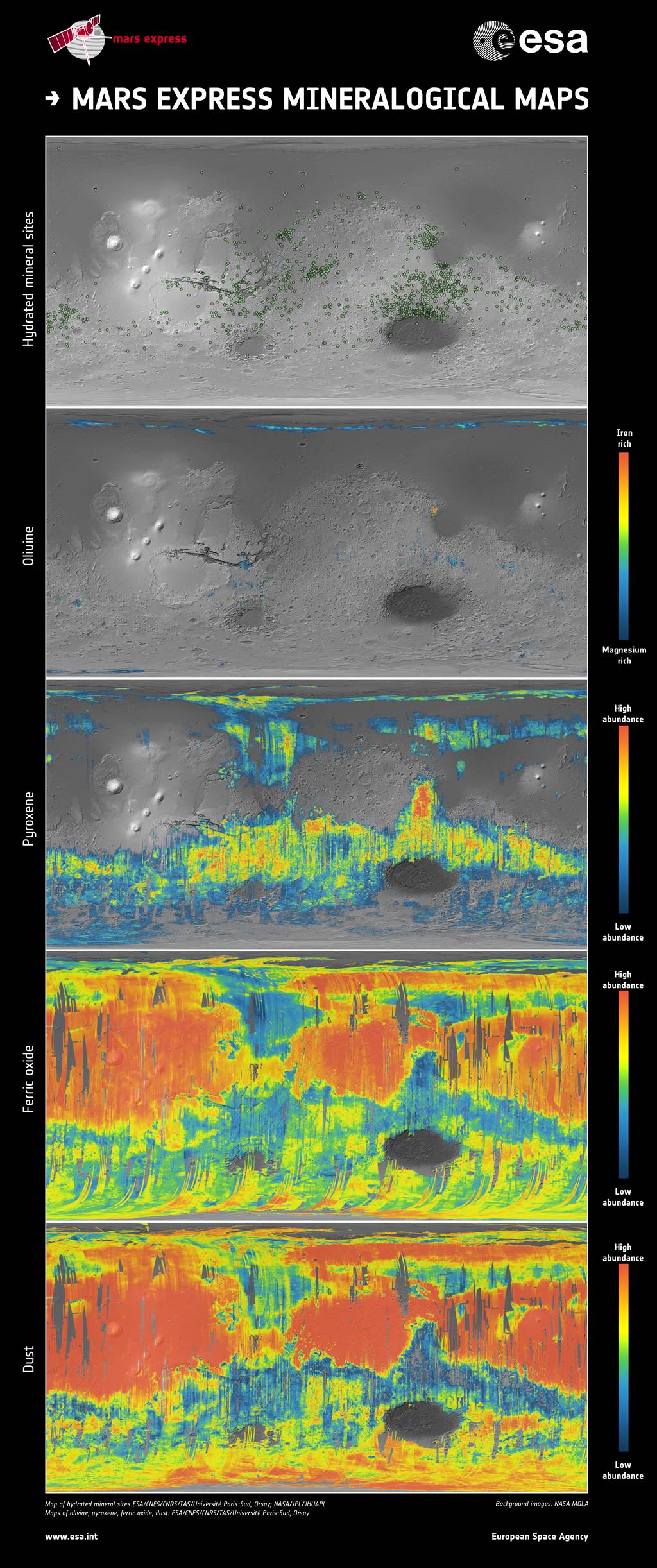 La misión Mars Express  celebra su décimo aniversario con nuevos mapas de Marte