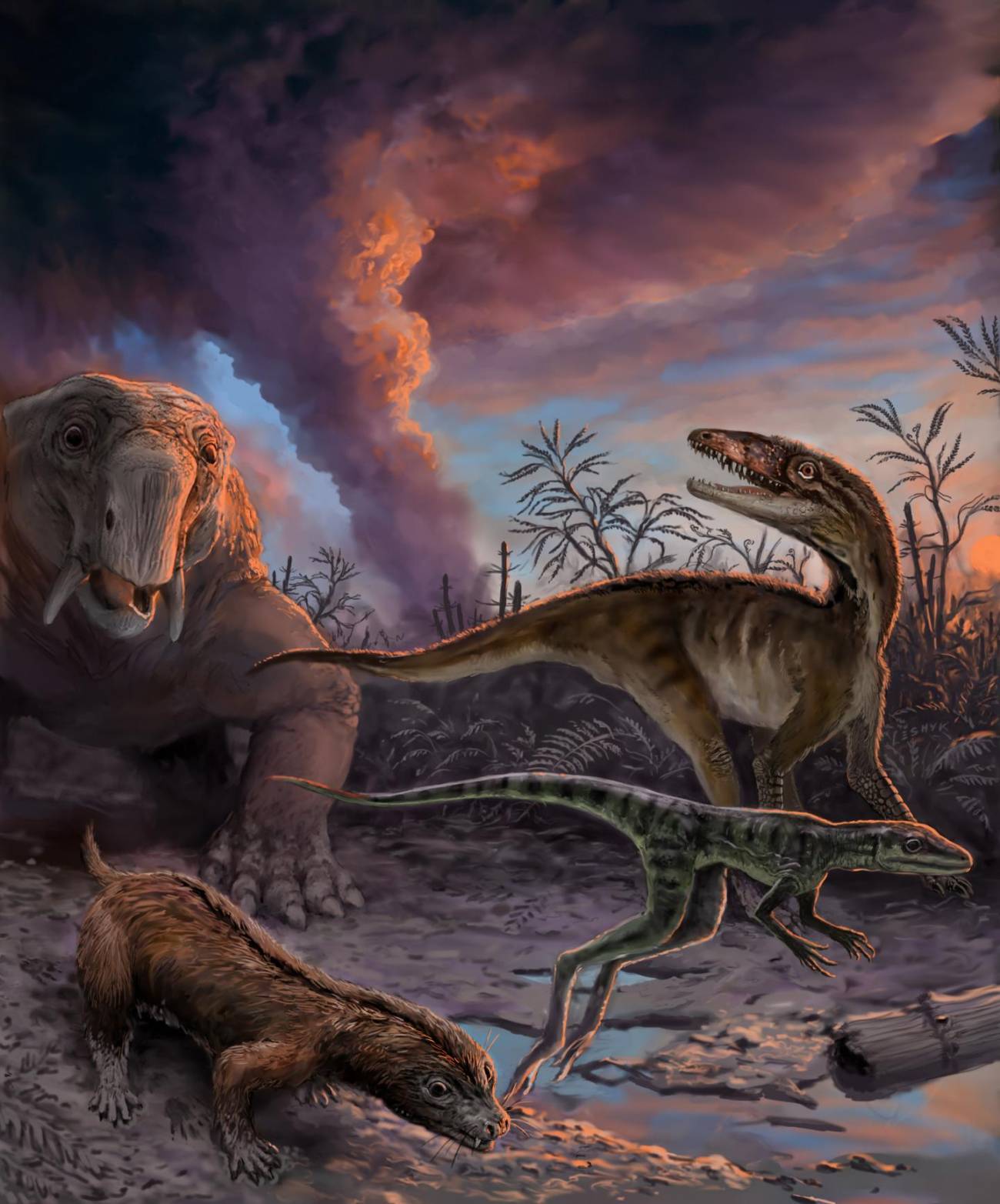 Los primeros dinosaurios aparecieron poco después de sus precursores