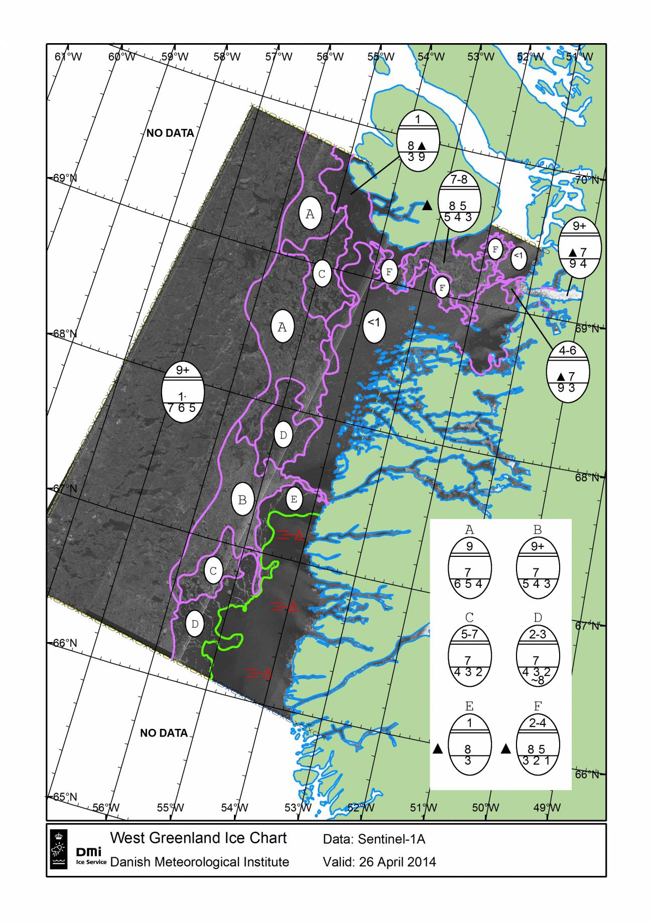 Mapas de hielo de Sentinel 
