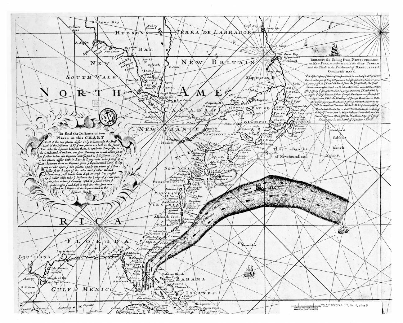 Primer mapa de la corriente del Golfo