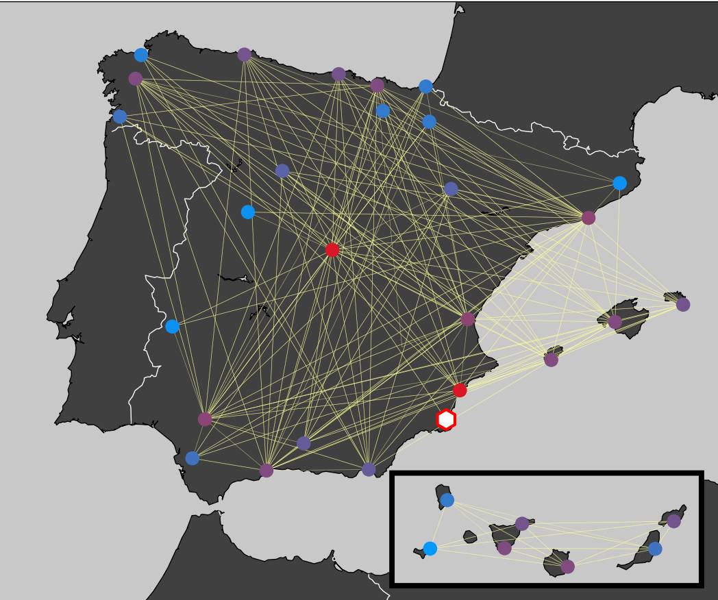 Un algoritmo matemático localiza los nodos más influyentes de una red