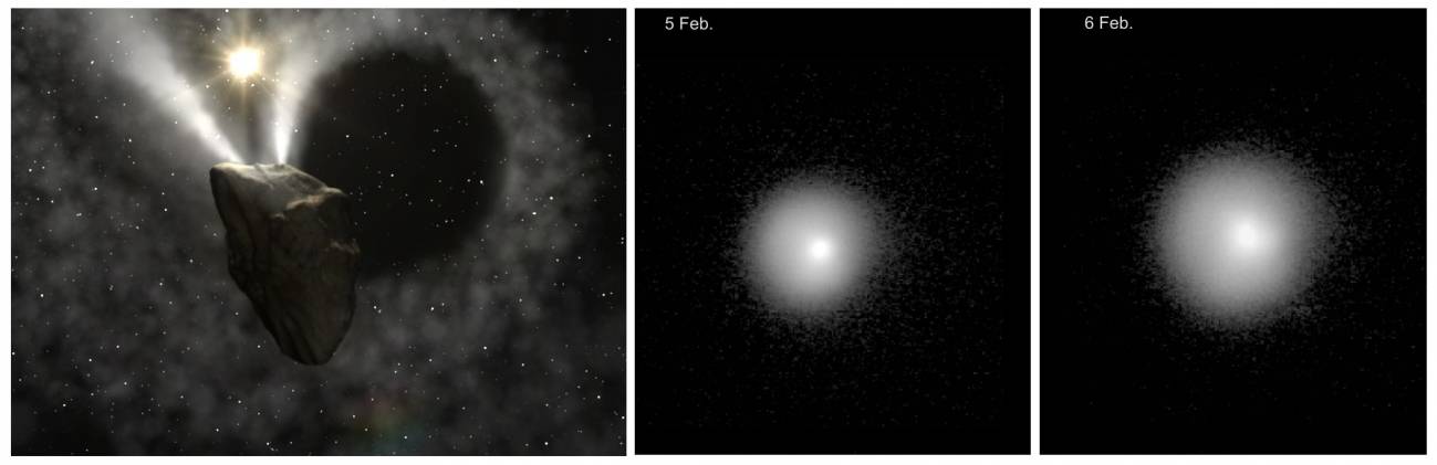 Un cometa situado entre Júpiter y Saturno sufre estallidos periódicos