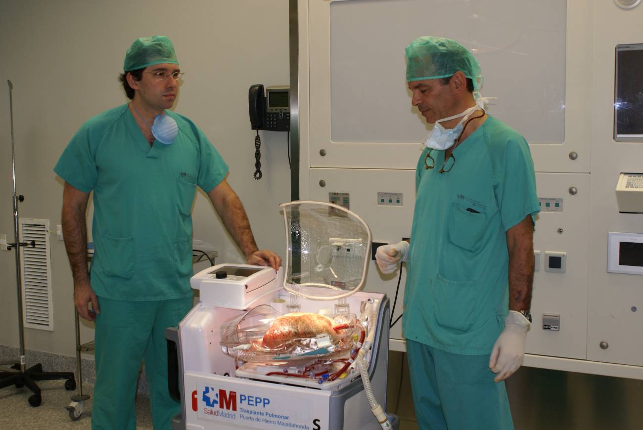 Esta técnica permitirá aumentar la calidad de los pulmones que se trasplanten ya que los órganos pueden evaluarse antes de ser implantados. Imagen:Hospital Puerta de Hierro 