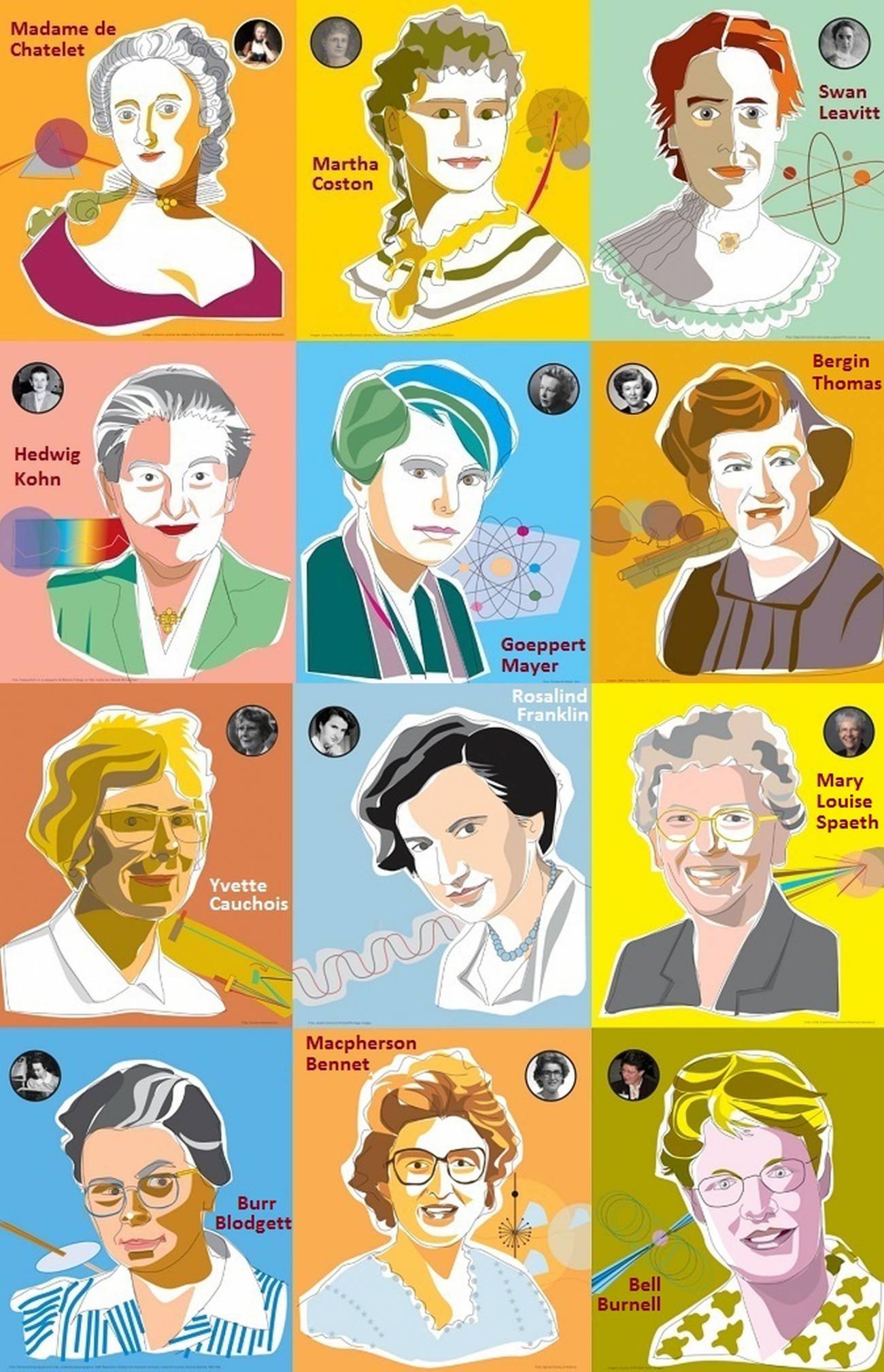 Doce mujeres iluminadas por la luz