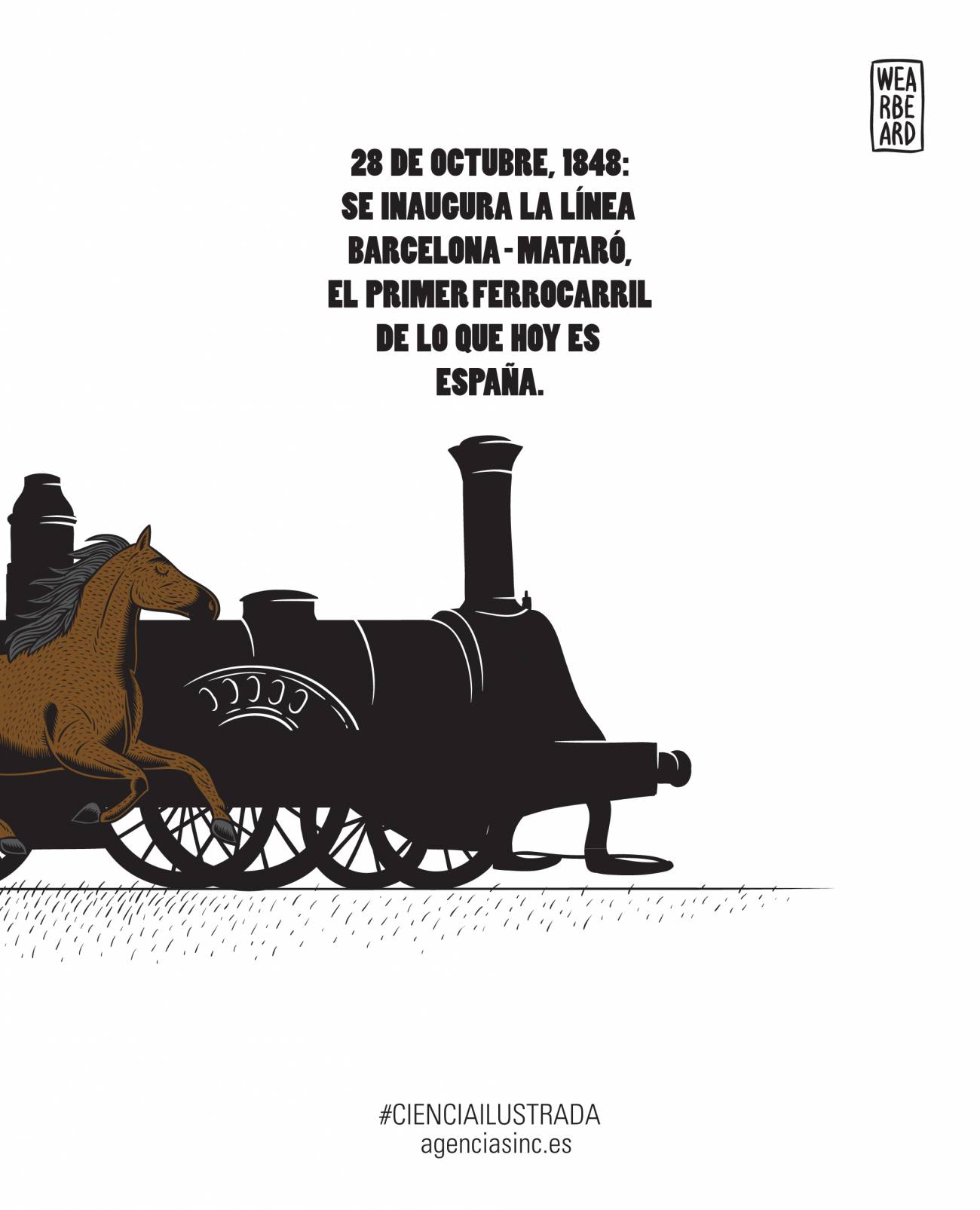 La línea Barcelona-Mataró inaugura el ferrocarril en la Península 