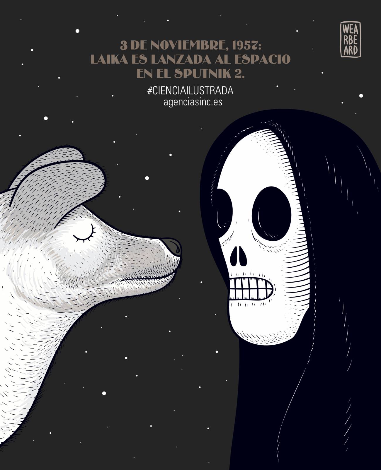 Laika, el primer ser vivo (y la primera muerte) en el espacio. / Sinc