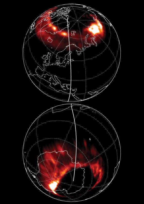 Las auroras de los hemisferios Norte y Sur no son idénticas