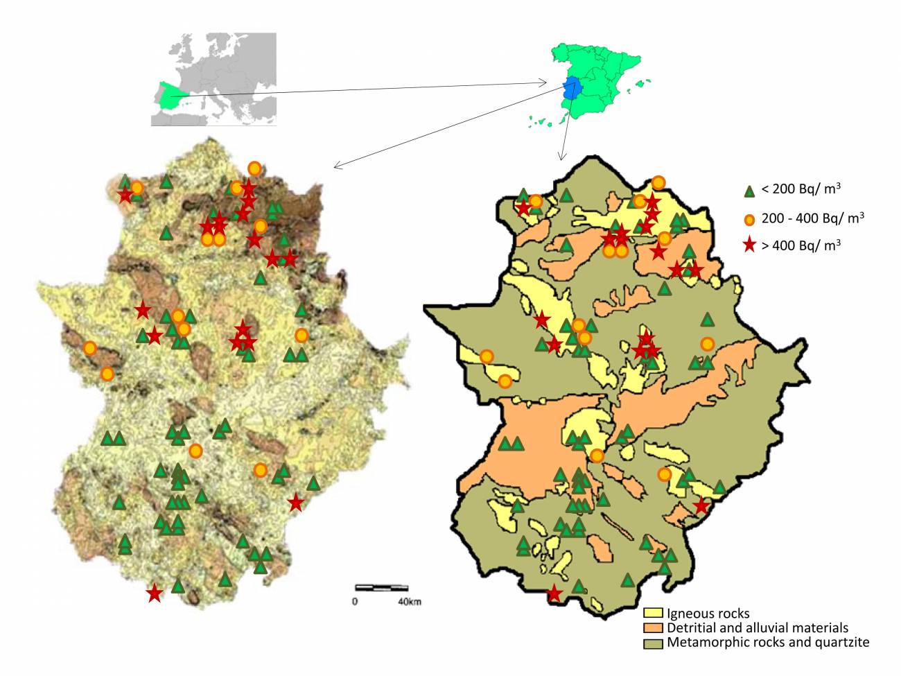 El 13% de los centros de trabajo de Extremadura presentan niveles altos de radón 